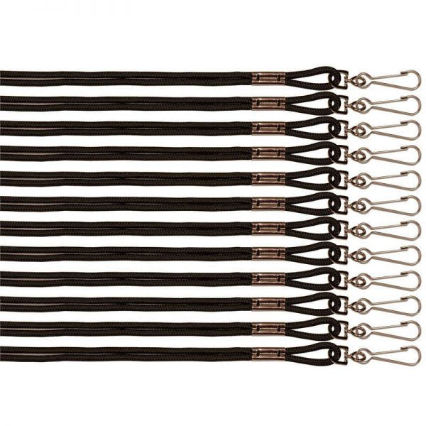 Champion Sports Lanyards, Black, Pack of 12