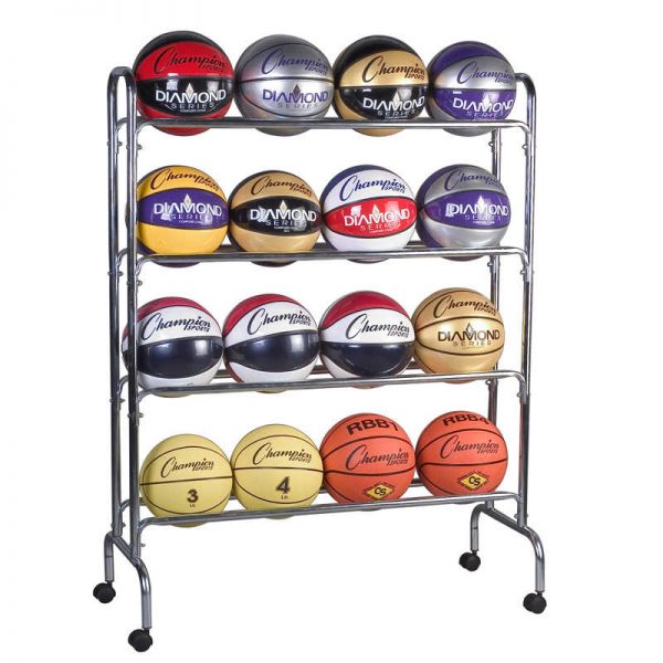Champion Sports Ball Cart, 4 Tier, Holds 16 Balls
