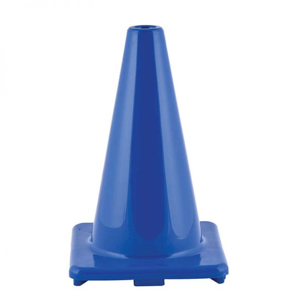 Champion Sports Hi-Visibility Flexible Vinyl Cone, weighted, 12", Royal Blue