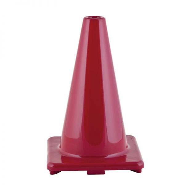 Champion Sports Hi-Visibility Flexible Vinyl Cone, weighted, 12", Red