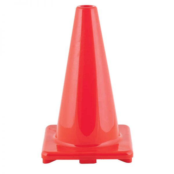 Champion Sports Hi-Visibility Flexible Vinyl Cone, Weighted, Orange, 18" Length