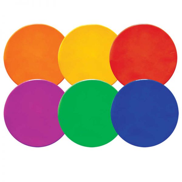 Champion Sports Round Poly Spot Markers, 10", 6 Assorted Colors