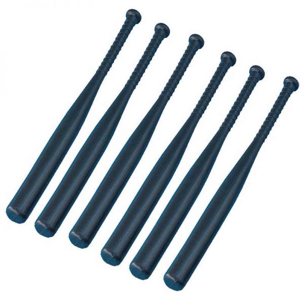 Champion Sports 31-Inch Solid Lightweight Plastic Bat, Black, Pack of 6