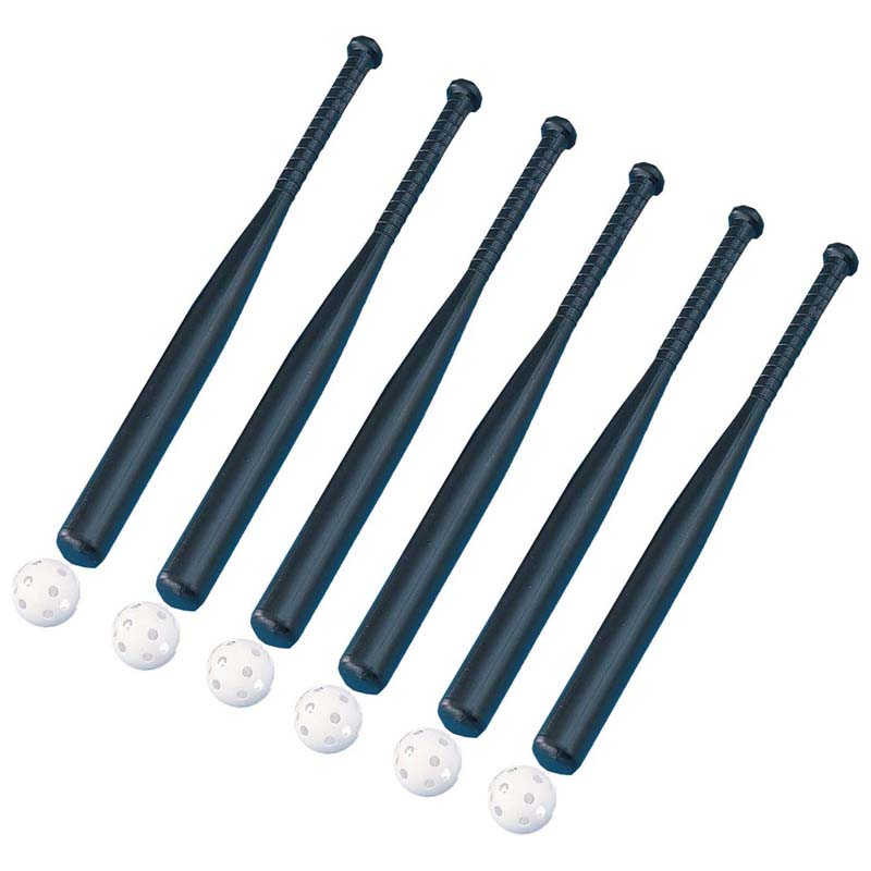 Champion Sports Plastic 31-Inch Baseball Bat & Ball Combo Set, 6 Sets
