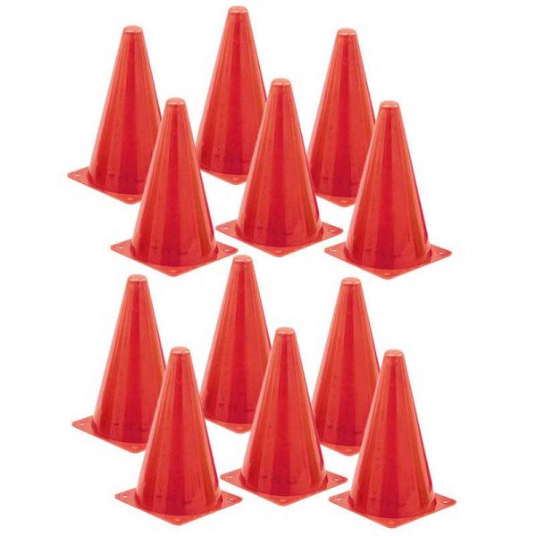 Champion Sports High Visibility 9" Safety Cone, Pack of 12