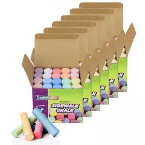 Creativity Street® Sidewalk Chalk, Assorted Colors, 4", 20 Pieces Per Pack, 6 Packs