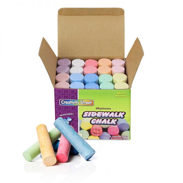 Creativity Street® Sidewalk Chalk, Assorted Colors, 4", 20 Pieces