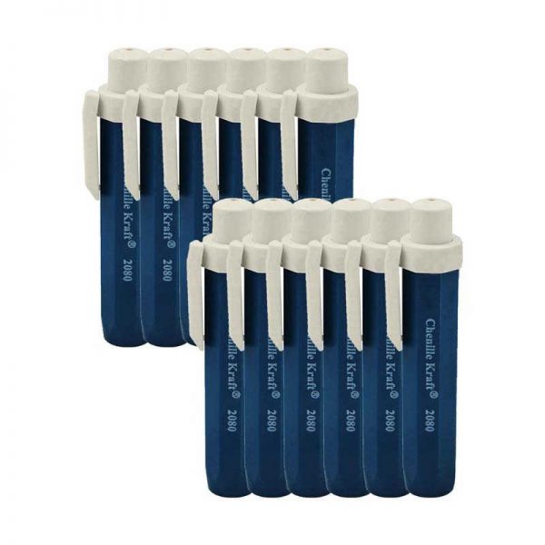 Pacon® Chalk Holder, Blue, Plastic, 3-7/8" x 1", 12 Holders