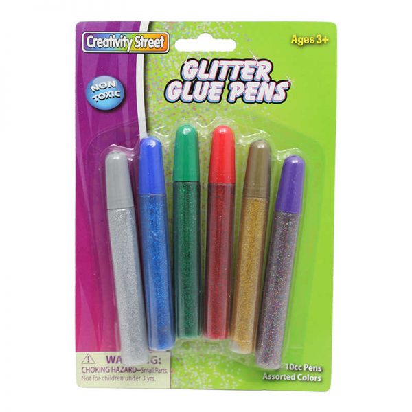 Creativity Street® Glitter Glue Pens, 6 Colors Assorted Bright Hues, 0.34 fl. oz., 6 Pens