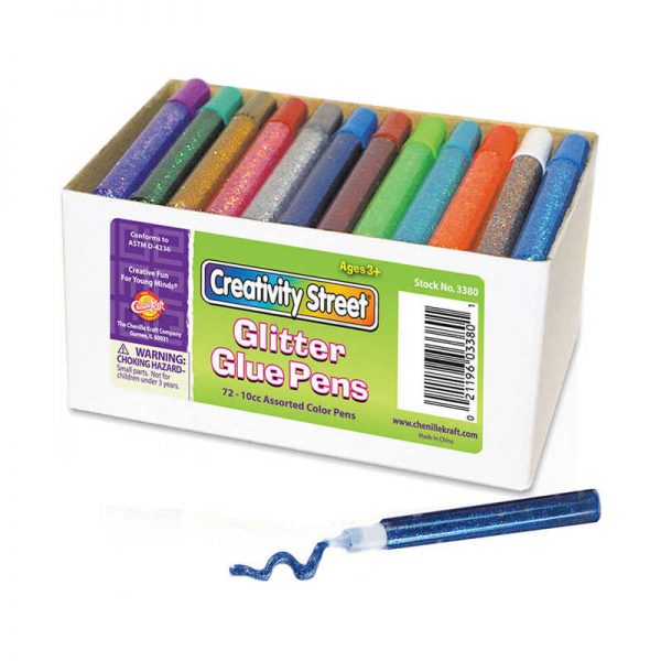 Creativity Street® Glitter Glue Pens, Classroom Pack, Assorted Iridescent & Neon Colors, 0.34 fl. oz., 72 Pens