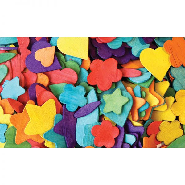 Creativity Street® Wood Party Shapes, Assorted Colors, 1/2" to 2", 200 Pieces