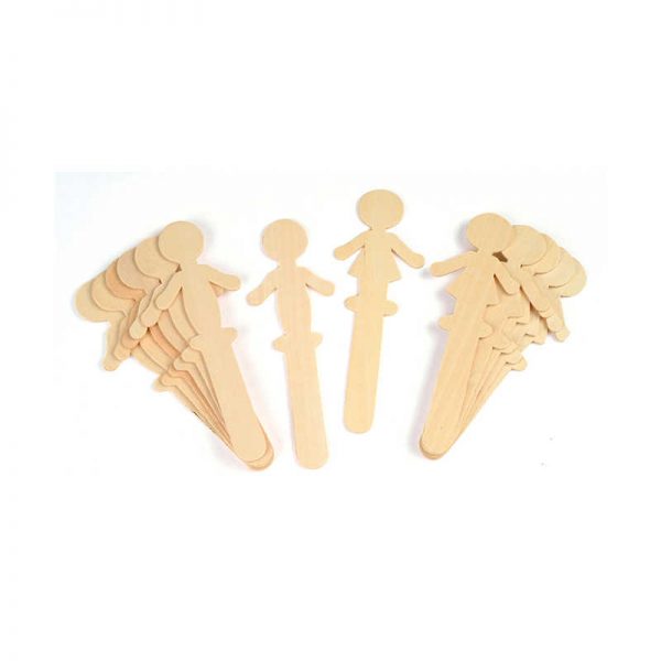 Creativity Street® Natural Wood Craft Sticks, People, 5-1/2" Tall, 16 Pieces