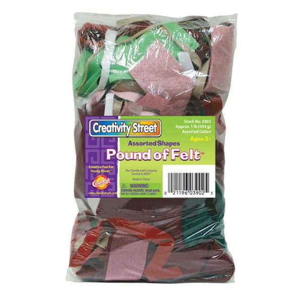 Creativity Street® Pound of Felt, Assorted Sizes & Colors, 1 lb.