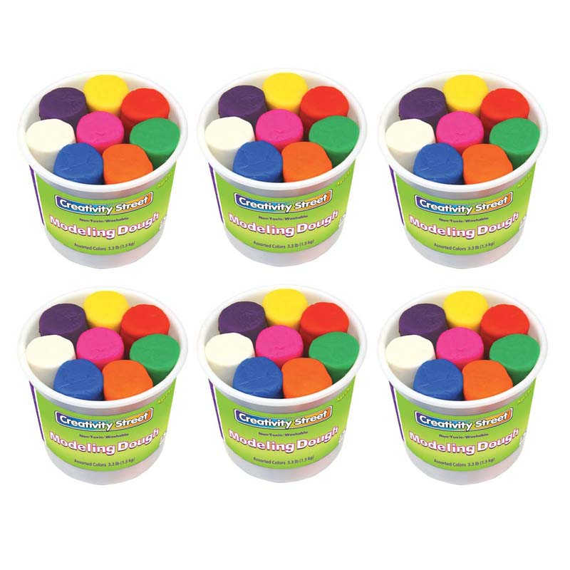 Creativity Street® Modeling Dough, 8 Assorted Colors, 4 oz. Per Piece, 8 Pieces Per Pack, 3 Packs
