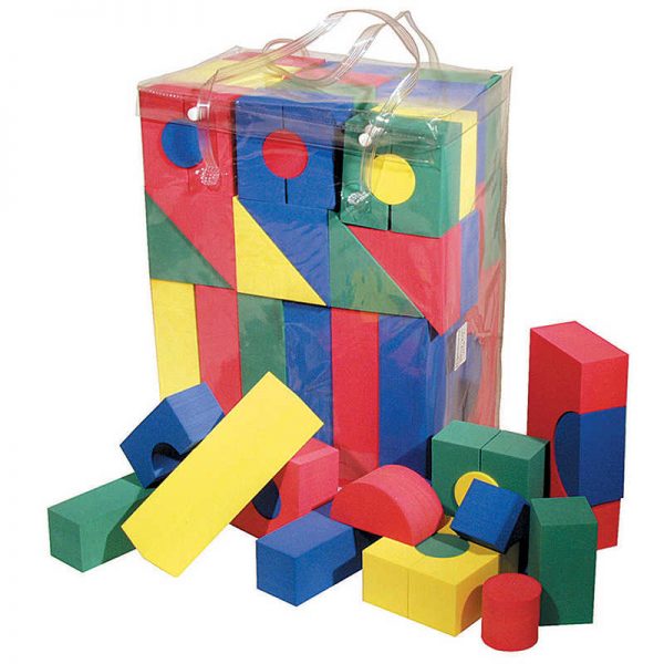 WonderFoam® Activity Blocks, Assorted Primary Colors, Assorted Sizes, 68 Pieces
