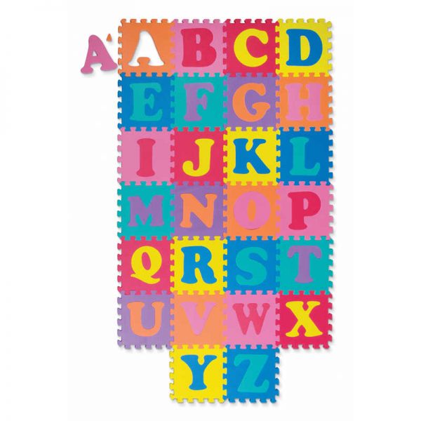 WonderFoam® Alphabet Puzzle Mat, Assorted Colors, 10" x 10", 52 Pieces/26 Squares