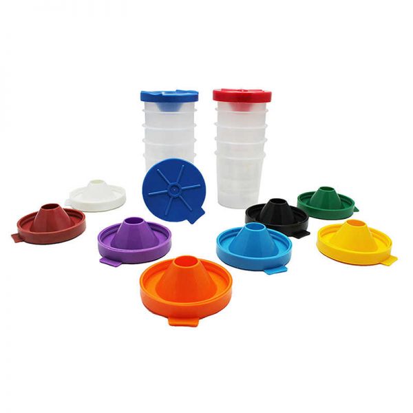 Creativity Street® No-Spill Round Paint Cups with Colored Lids, 3" Dia., 10 Cups