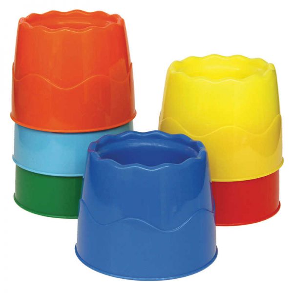 Creativity Street® Stable Water Pots, Assorted Colors, 4.5" Diameter, 6 Pieces
