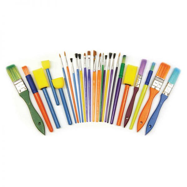 Creativity Street® Starter Brush Assortment, Assorted Colors & Sizes, 25 Brushes