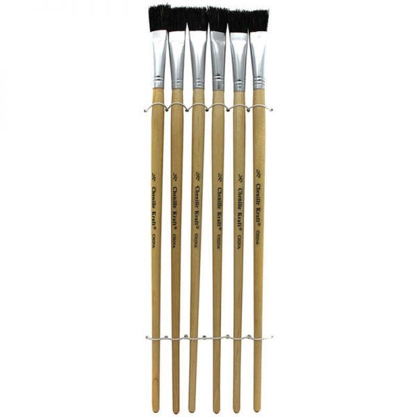 Creativity Street® Easel Brushes, Long Handle, Long Handle, 0.5" Flat, 12" Long, 6 Brushes