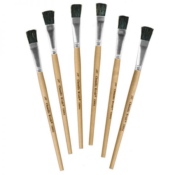 Creativity Street® Easel Brushes, Short Handle, Short Handle, 0.5", 8.5" Long, 6 Brushes