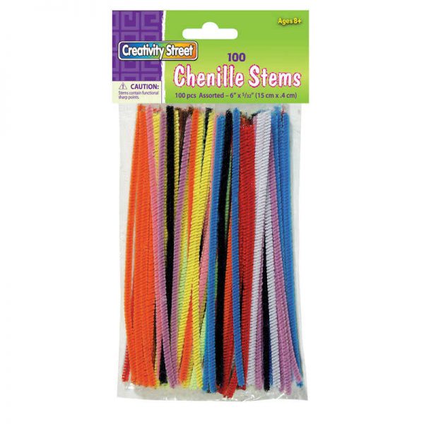 Creativity Street® Regular Stems, Assorted Colors, 6" x 4 mm, 100 Count