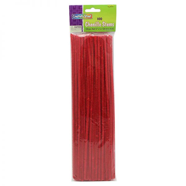 Creativity Street® Regular Stems, Red, 12" x 4 mm, 100 Pieces