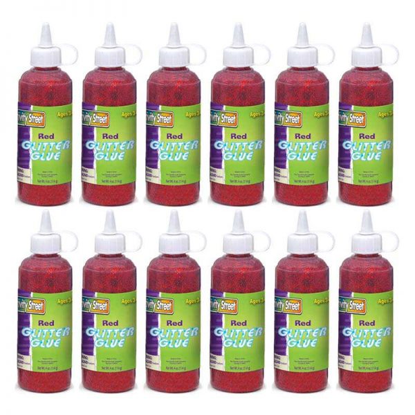 Creativity Street® Glitter Glue, Red, 4 fl. oz., 12 Bottles