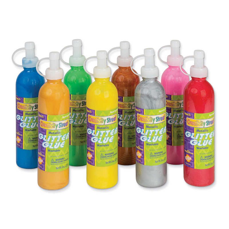 Creativity Street® Glitter Glue, Assorted Metallic Colors, 8 fl. oz., 8 Bottles
