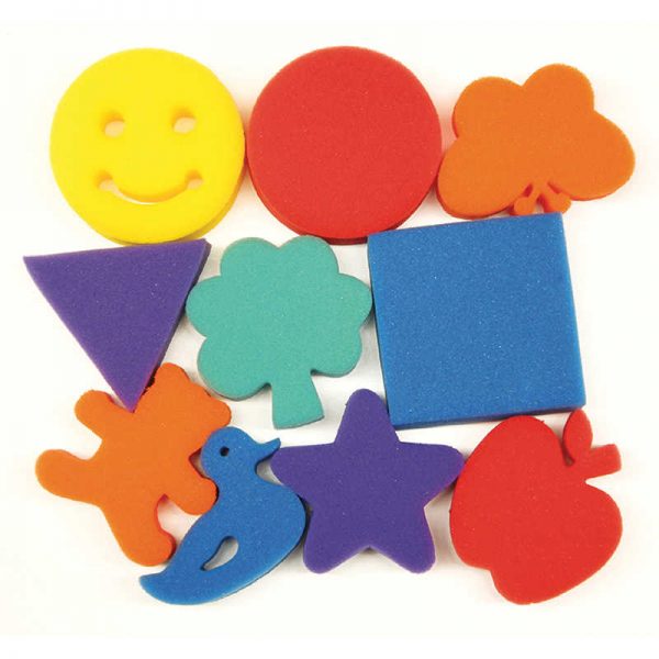Creativity Street® Paint Sponges, Familiar Shapes Set, 3", 10 Pieces