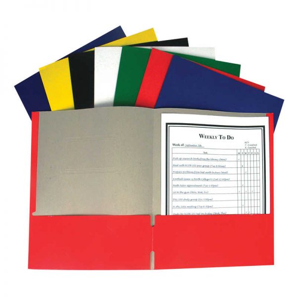 C-Line® Recycled Paper Portfolio Without Prongs, Assorted, 1 Each