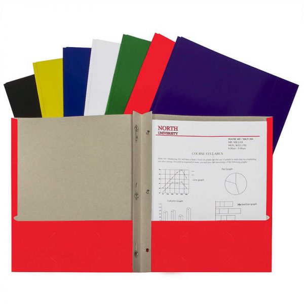 C-Line® Recycled Paper Portfolio Without Prongs, Assorted, 1 Each
