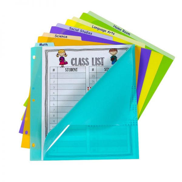 C-Line® 5-Tab Index Dividers with Vertical Tab, Bright Color Assortment, 8-1/2 x 11