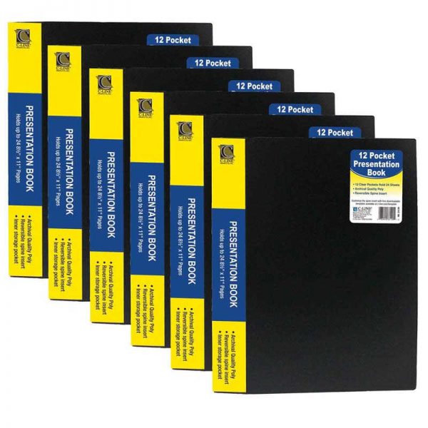 C-Line® Bound Sheet Protector Presentation Book, 12-Pocket, Pack of 6