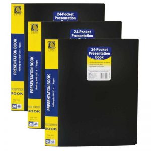 C-Line® Bound Sheet Protector Presentation Book, 24-Pocket, Pack of 3