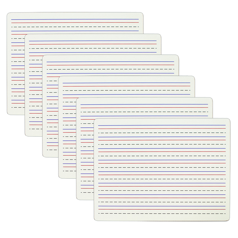 C-Line® Two-Sided Dry Erase Lapboard, Lined on One Side, Pack of 6