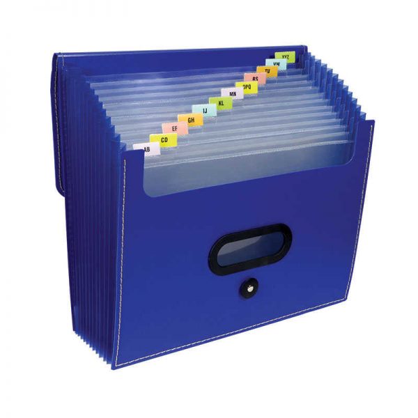 C-Line® 13-Pocket Ladder Expanding File, Blue