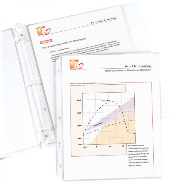 C-Line® Standard Weight Poly Sheet Protectors, Clear, Top Loading, 11" x 8-1/2", box of 100