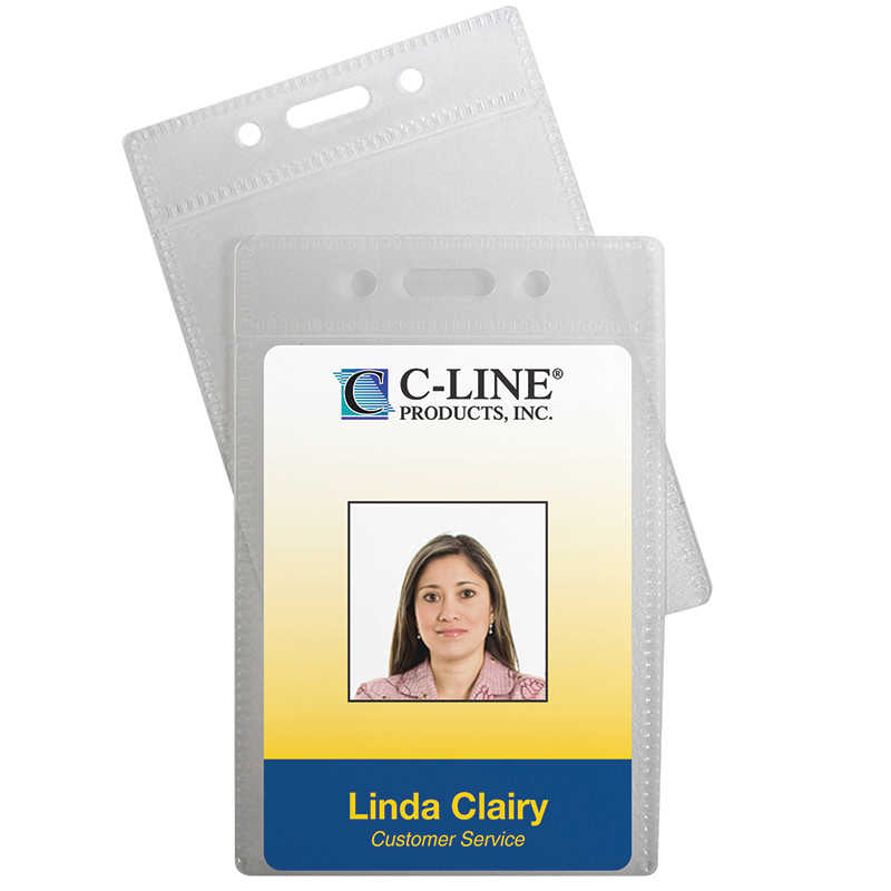 C-Line® Poly ID Badge Holder, Vertical, Pack of 12