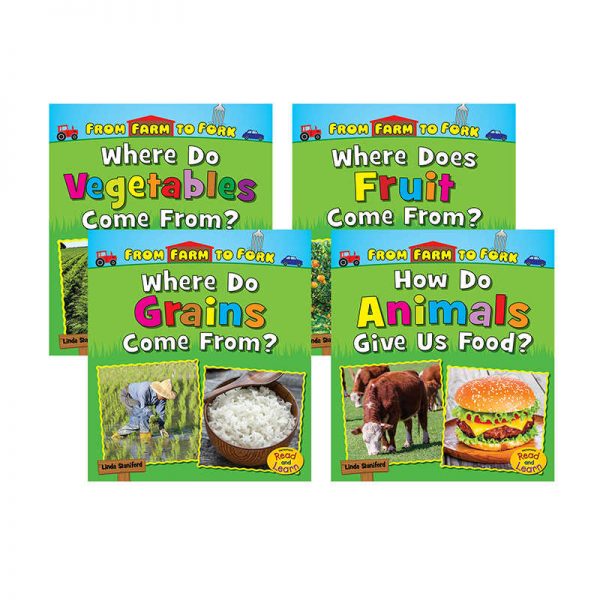 Read and Learn From Farm to Fork: Where Does My Food Come From? Book Set, Set of 4