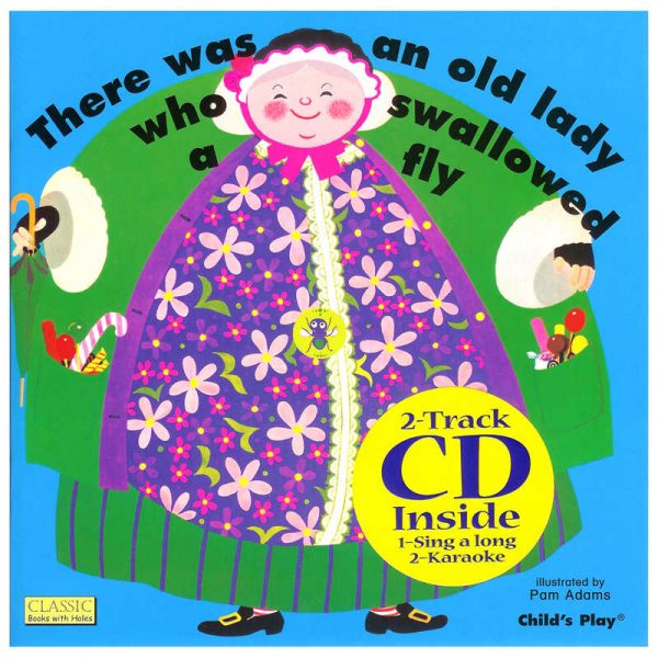 Child's Play Books There Was An Old Lady, Classic Books with Holes, Book with CD