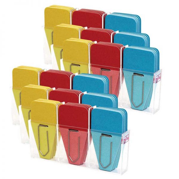 Clip-rite Clip-Tabs, Solid, Red/Blue/Yellow, 24 Per Pack, 6 Packs
