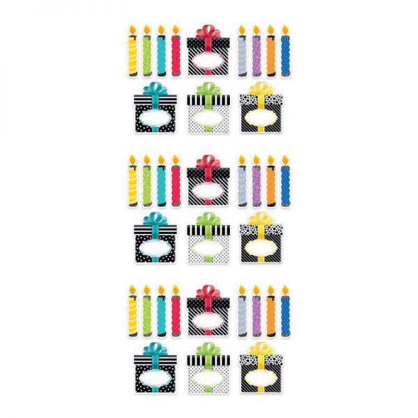 Creative Teaching Press® Bold & Bright Birthday Party 6" Designer Cut-Outs, 72 Per Pack, 3 Packs