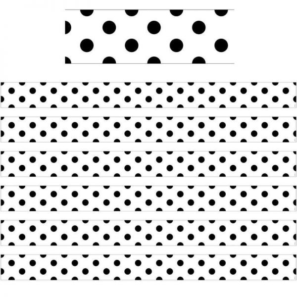 Creative Teaching Press® Black Polka Dots Border, 35 Feet Per Pack, 6 Packs