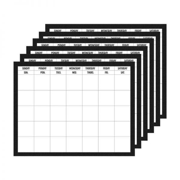 Creative Teaching Press® Swiss Dots Calendar Chart, 28" x 22", Pack of 6