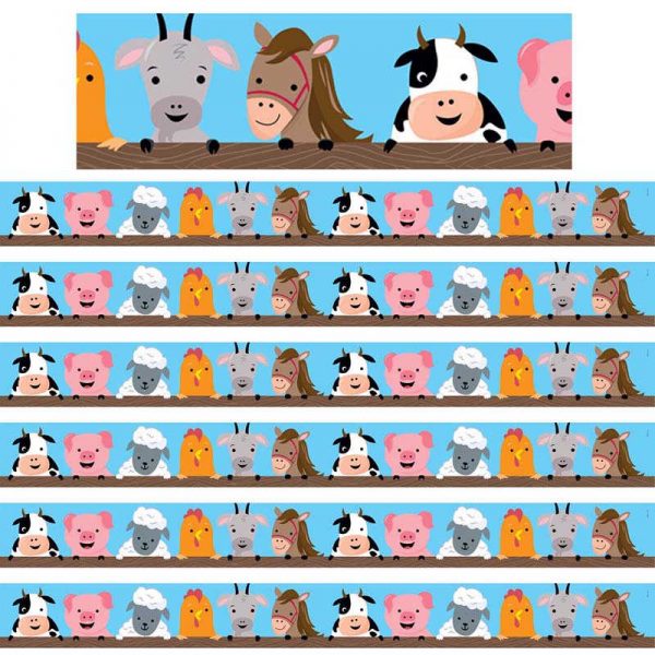 Creative Teaching Press® Farm Friends Farm Faces Border, 35 Feet Per Pack, 6 Packs