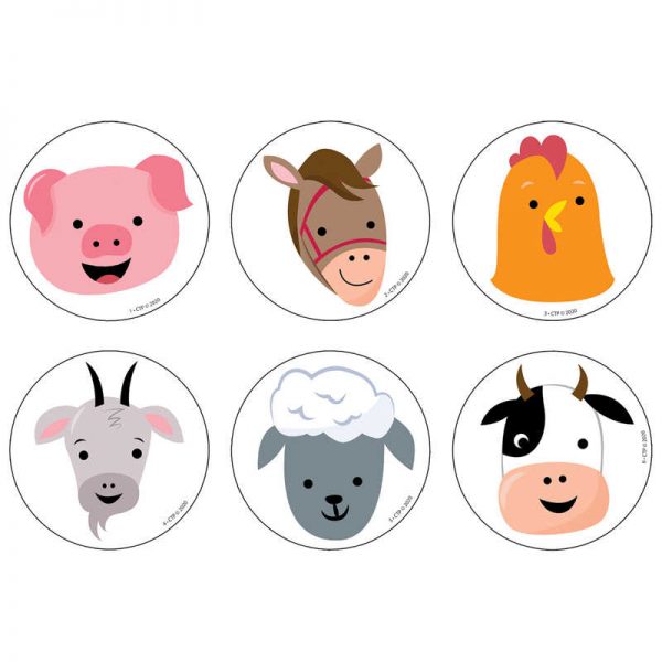 Creative Teaching Press® Farm Friends Farm Faces 3" Designer Cut-Outs, Pack of 36