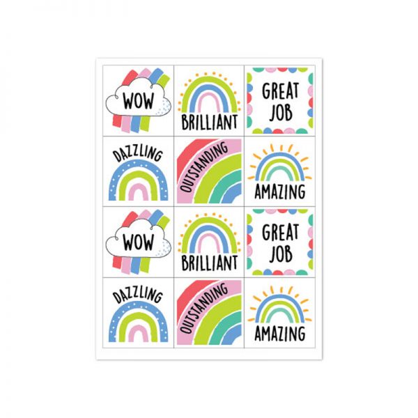 Creative Teaching Press® Rainbow Doodles Reward Stickers, Pack of 60