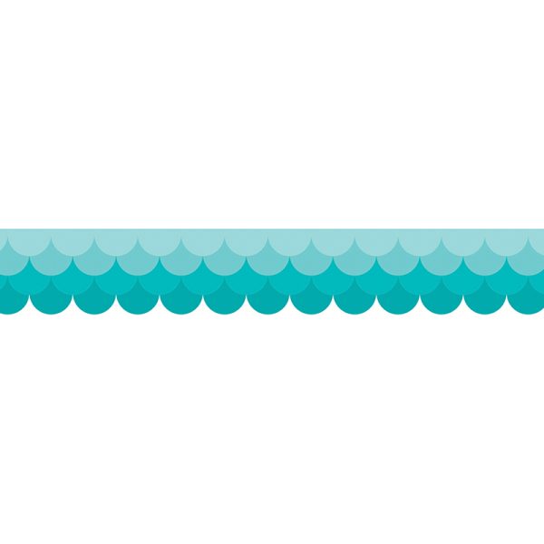 Creative Teaching Press Painted Palette Ombre Turquoise Scallops EZ Border, 48 Feet