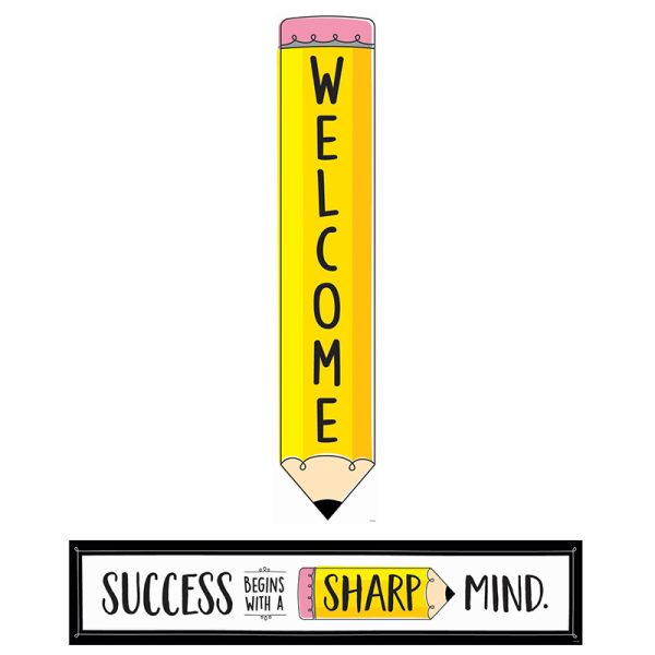 Creative Teaching Press Doodle Pencil Double-Sided Banner, 39" x 8"